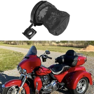 1" Motorcycle Handlebar Cup Holder Drink W/ Mesh Basket Harley Tri Glide Ultra - Picture 1 of 13