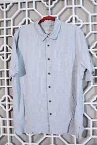 Quiksilver Button Up Shirt Mens XL Blue Casual Waterman Lightweight Pocket Camp - Picture 1 of 13