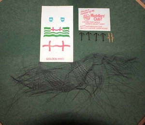 Airfix Golden Hind 1:72 Model Parts – Rigging, Anchors, Flags (slightly creased) - Picture 1 of 3