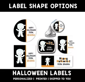 Pegatinas personalizadas de Halloween para momia | Pegatinas de favor de Halloween para niños - Imagen 1 de 6