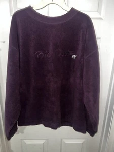 Vintage Big Dogs Sweatshirt Fleece XL 1X 90s Embroidered Logo Purple Z - Picture 1 of 4