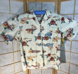 RJC Größe 4XL Made in Hawaii 100 % Baumwolle Hawaii Shirt Auto Blumen gelb orange - Bild 1 von 12