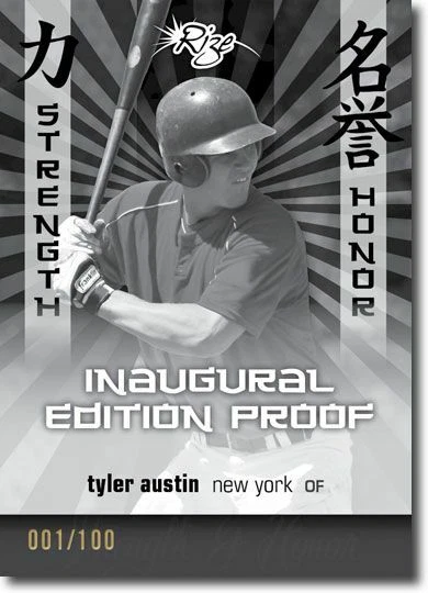 TYLER AUSTIN 2012 Rize Rookie Inaugural PROOF STRENGTH & HONOR RC #/100 - Image 1 of 2