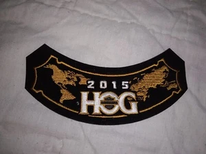 Harley Davidson World Map Gold HOG Patch 2015 New - Picture 1 of 4