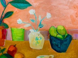 Original Art Painting on Portrait Stretched Canvas 24" x 18" - Picture 1 of 5