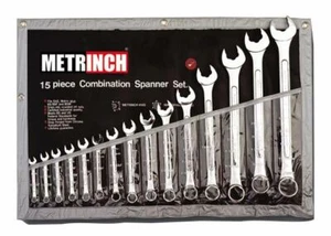 Juego de llaves combinadas METRINCH MET-0135 en bolsa 15 piezas pulgadas métricas mm SAE 8-32 mm - Imagen 1 de 1