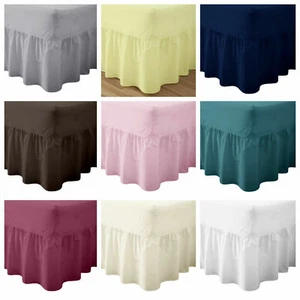 Uni Polycotton Spannbettlaken Volant Single, Double, King, S King/P Paar - Bild 1 von 20