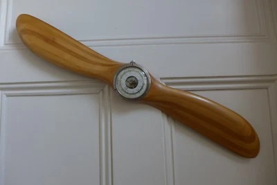 Vintage Wooden Plane Propeller Wall Barometer  Home Cottage Art Decor  - Image 1 of 4