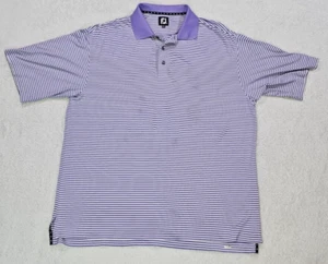 Footjoy Golf Polo Mens Size Large Purple Striped Short Sleeve Casual Polo - Picture 1 of 6