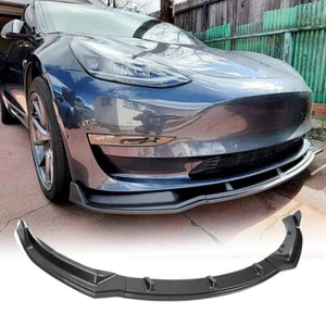 For Tesla Model 3 Sedan 2016-2023 Carbon Look Front Bumper Lip Spoiler Splitters - Bild 1 von 13