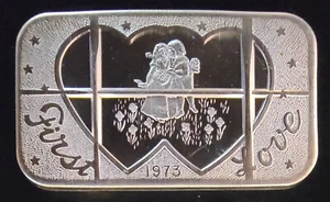 1973 First Love CANCELED Mother Lode Mint Rare Bullion-999 Silver 1 Oz Art Bar - Picture 1 of 2