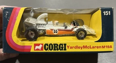 VTG 1973 Corgi 151 Yardley McLaren M19A Die Cast Racing Car with Box 1/36 Scale - Image 1 of 4