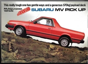 Subaru 1800 4WD MV Pick-Up c1984-85 UK Market Single Sheet Sales Brochure - Picture 1 of 1