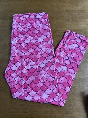 LuLaRoe TC2 Leggings Pink MERMAID SCALES Tie Dye Tall & Curvy 2 NWT - Image 1 of 4