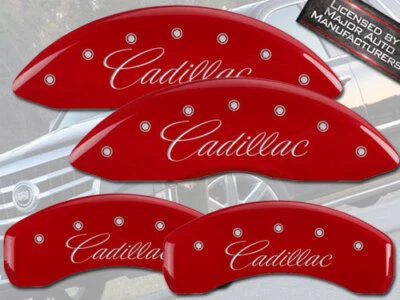 Cubiertas de pinza de disco de freno MGP rojas delanteras + traseras Escalade 2002-2006 "Cadillac" 4 piezas Foto 1 de 4