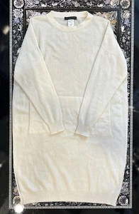 Fabiana Filippi 100% Cashmere Sweater Dress Pockets Cream Beige Size US 8 NWOT - Picture 1 of 11