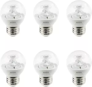 6Pack G16 Dimmable Clear Globe Light Bulb, E26 Medium Base, 5 Watts (40W), 4000K - Picture 1 of 2