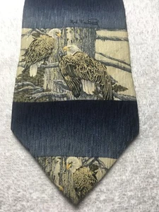 ENDANGERED SPECIES MENS TIE NESTING CALL BALD EAGLES 4 X 61 - Picture 1 of 4