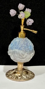 Vintage Opalescent Perfume Bottle, White Opalescent Empty - Picture 1 of 13