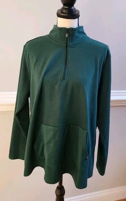 Torrid 1X Happy Camper Super Soft Performance Micro Fleece Active Pullover Green - Image 1 of 4