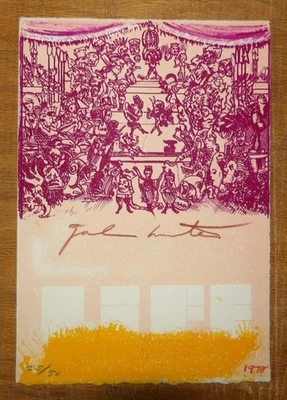 John Hunter "LIFE" LIMITED EDITION 3 COLOR LITHOGRAPH Lakeside Studio 1978 - Image 1 of 4