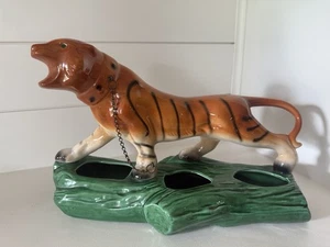 Vintage 50er-60er Jahre MCM handbemalt Keramik Tiger Übertopf 14" lang - Bild 1 von 8