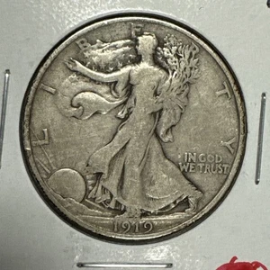 1919-D Walking Liberty Silver Half Dollar F+ - Picture 1 of 9