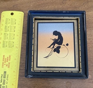 Vintage Signed K.W. Diefenbach Framed Wood Nymph Silhouette Rainbow Print - Picture 1 of 7