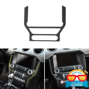 Cubierta de panel GPS de consola central moldura de navegación para Ford Mustang 15+ fibra de carbono - Imagen 1 de 6