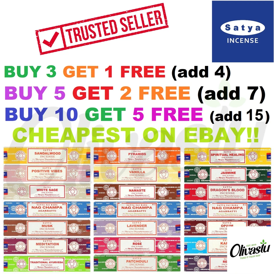 💚Satya Incense Sticks Nag Champa Insence Joss 15g Mix Match 100% Genuine💚 - Image 1 of 1