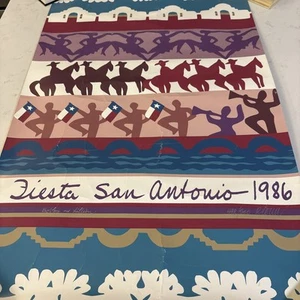 Original 1986 San Antonio Texas FIESTA Poster Signed Numbered Richard Conn - Picture 1 of 9