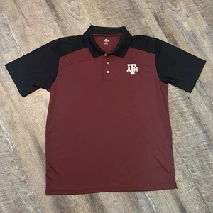 Texas A&M Aggies Polo Shirt Men’s XL Knights Apparel Maroon Black Short Sleeve - Picture 1 of 6