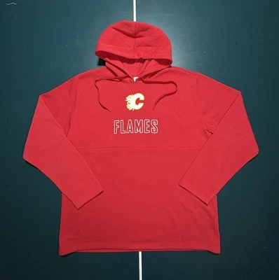 Calgary Flames Hoodie Sweatshirt Men’s XL Red NHL Hockey Warm Fleece Pullover - Image 1 of 4
