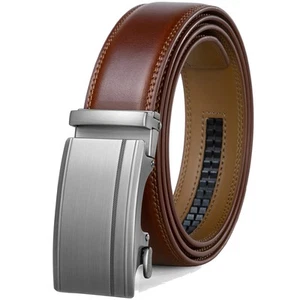 Men's Ratchet Belt 1 3/8",Leather Dress Belt Adjustable with Click Sliding Bu... - Picture 1 of 7