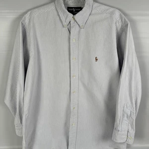 Polo Ralph Lauren Yarmouth Long Sleeve Oxford Shirt Striped Mens Size 16 32/33 - Picture 1 of 7