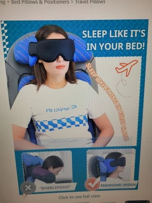 Travel Pillow Neck Support Mfg SARISUN Model # SSNH001 NEW FREE SHIP LOWER 48 - Image 1 of 4