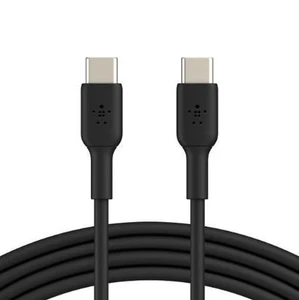 tekkin cable recharge USB-C vers USB-C 2 metres charge rapide 3A USB rond noir - Photo 1 sur 4