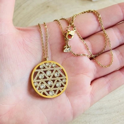 Swarovski Deslumbrante Collar Redondo Firmado Cisne Cristal Estrás Joyas 19" Foto 1 de 4