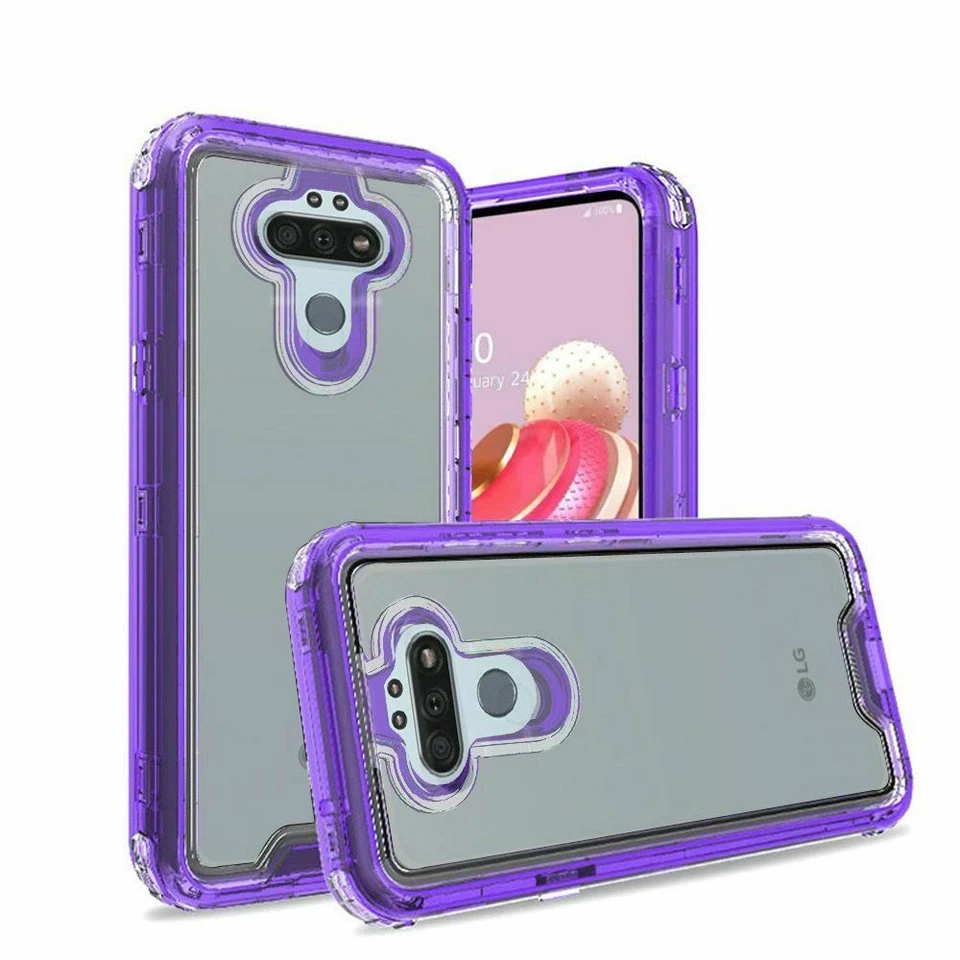 GSA Snap-On 3-in-1 Bumper Case for LG Aristo 5 & Phoenix 5 - Clear/Purple - Image 1 of 1