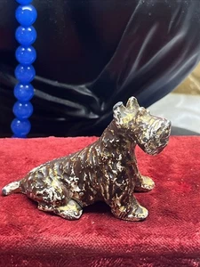 Antiker Guss Topf Metall Hund Scottie Figur - Bild 1 von 12