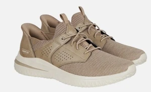 New Skechers Men's Delson Hands Free Swift Fit Shoes Sneakers Size 10.5 Taupe - Picture 1 of 5