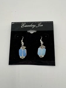 Pendientes Eisenberg vintage de piedras preciosas azul hielo en plata - Imagen 1 de 3