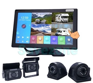 4x 1080P 4Pin Caméra de recul IR Arrière Latérale Avant + 10.1" Split DVR Ecran - Foto 1 di 13