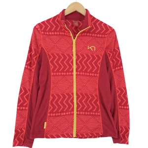 Kari Traa Fleece Jacket Women Red Fair Isle Mt4 Size M - Picture 1 of 7