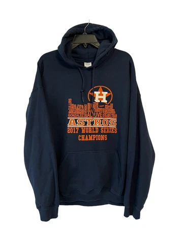 Houston Astros World Series 2017 Blue Pockets Hoody Sweatshirt Men’s Size XL Cover