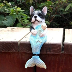 Figur Innen/Außen Deko Meerjungfrau Hund sitzend Zubehör Tier Statue - Bild 1 von 5