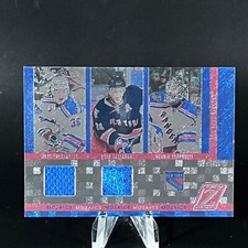 Zuccarello Callahan Lundqvist 2010-11 Zenith Mozaics Double Jersey Rangers LOOK!