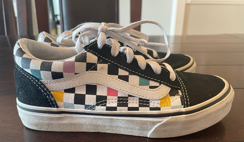 Scarpe stringate a scacchi VANS giovani unisex bambine ragazze ragazzi taglia 3