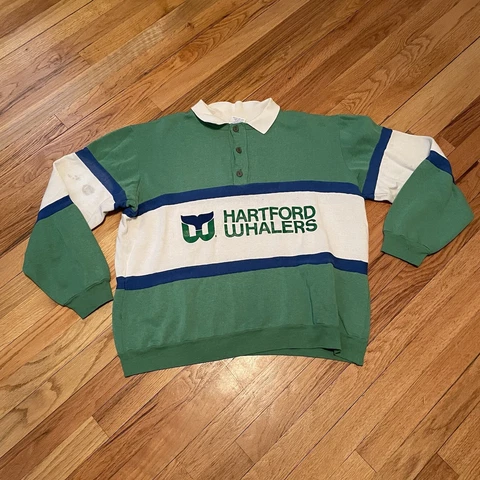 VTG Hartford Whalers Nutmeg Mills Mens XL/Large NHL Hockey Pullover Sweatshirt Cover