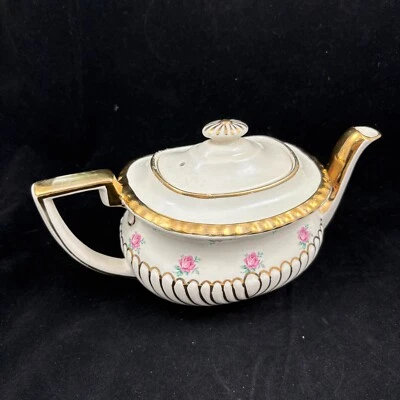 Tetera vintage georgiana Gibson Inglaterra rosa W568 Foto 1 de 4